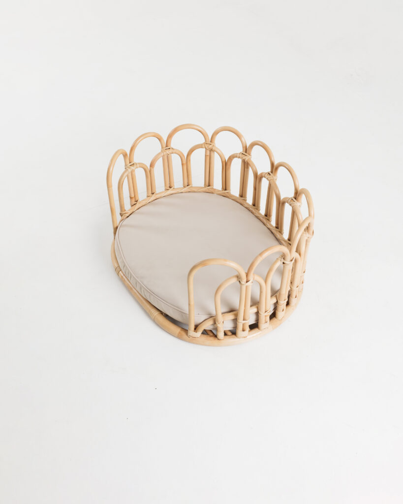 Flos handmade rattan pet bed full product view