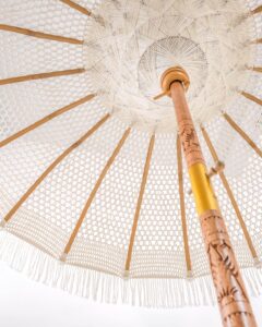 Timur parasol with carved wooden pole